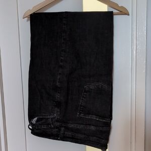 a.n.a Women's Black Wide Leg Button Front Jeans